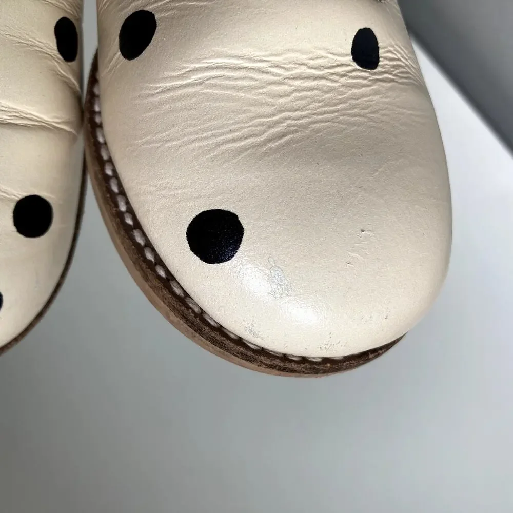 Mon Petit Shoes x Rylee Cru Polka Dot Mary Janes - Cream Black - 10